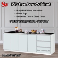 83inch Kitchen Low Cabinet With Glass Top