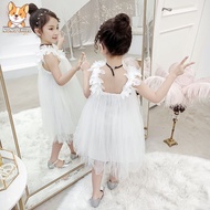 NONO Girls 2024 New Korean Suspender Princess Dress For Kids Girl Casual Clothes 1 To 2 To 3 To 4 To