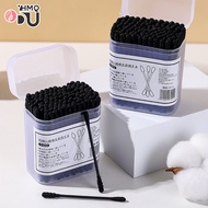 100pcs 2-In-1 Double Headed Cotton Swab Ear Spoon+Spiral Cotton Swab Disposable Cotton Swab Makeup L