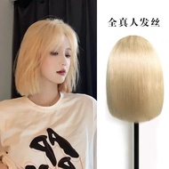 2026 New Arrival # 613 Platinum Blonde Wig Women Front Lace Real Hair Short Bob Full Cap Customizabl