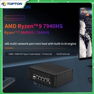 2024 AMD Firewall Mini PC Ryzen 9 7940HS 7 7840HS 4xi226-V 2.5G LAN USB4 2xM.2 NVMe 2xDDR5 AI Engine