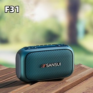 SANSUI F31 Portable FM Radio Subwoofer Bluetooth Speaker Recording LED Display Wireless Handsfree TF