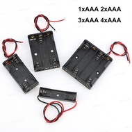 5PCS 1/2/3/4 Slot AAA Battery Case 1.5v 3v 4.5v 6v Box AAA Battery Holder Leads 1 2 3 4 Slot port 1x