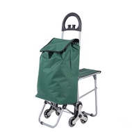 Pull Cart Shopping Supermarket Stair Climbing Elderly Stool Folding Pull Rod Six-Wheel Shopping Cart