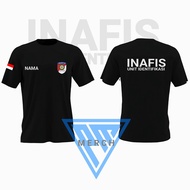 Kaos Inafis Polri Identifikasi Hitam Premium Gratis Nama