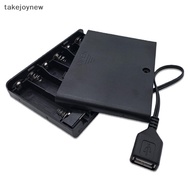 [takejoynew] 1Pcs USB Mini Power Supply Battery Box With Cover And Switch 6 X AA USB Battery Box For