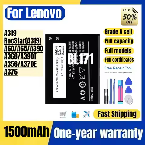 BL171 for Lenovo A319/RocStar(A319)/A60/A65/A390/A368/A390T/A356/A370E/A376 Mobil Phone Battery Repl