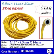 H100-800 5/16" (8.5mm) STAR KOREA HI-PRESSURE YELLOW AIR HOSE 20BAR