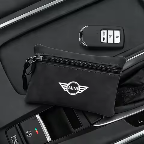 Fashion Car Logo Suede Wallet Zipper Key Bag Coin Bag Women Men For BMW mini cooper cooper r56 fridg