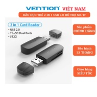 2 in 1 USB 2.0 card reader supports 512GB SD, TF, OTG