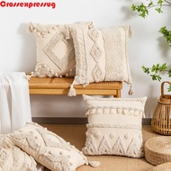 VORTEX Bohemia Throw Pillow Cover, Geometric Pattern with Tassel Tufted Fringed Cushion Cover, INS V