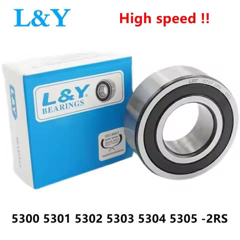 4Pcs Double Row Angular Contact Ball Bearing 5300 5301 5302 5303 5304 5305‑2RS 10x35x19 12x37x19 15x