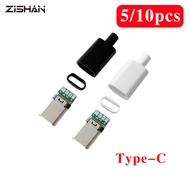 5Pcs TYPE C USB 3.1 24 Pin Male Plug Welding Connector Adapter with Housing Type-C Charging Plugs Data Cable Accessories Repair