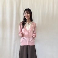 連帽假兩件針織外套