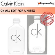 Calvin Klein cK All EDT for Unisex (100ml) Men Women Eau de Toilette White [Brand New 100% Authentic Perfume/Fragrance]