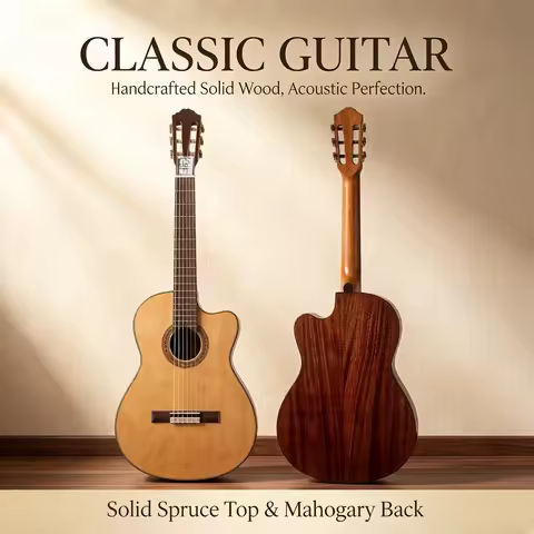 K266 Flamenco Guitar 39 Inch with Cutaway - Solid Cedar Top, Mahogany Sides Back, Classical Guitar f