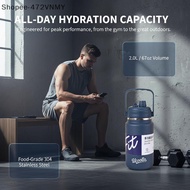 [THO] Stainless Steel Vacuum Insulated Water Bottle 2000/2500ml Large Capacity Tumbler for Hiking Of