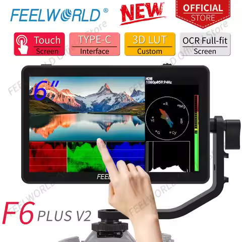 FEELWORLD F6 PLUS V2 6 Inch Camera DSLR Field Monitor 3D LUT Touch Screen IPS FHD 1920x1080 Video Fo