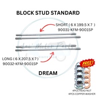 BLOCK CYLINDER STUD STANDARD ORIGINAL MOTOR HONDA EX5 DREAM BLOCK TIANG BLOCK SCREW BLOCK SKRU BLOCK