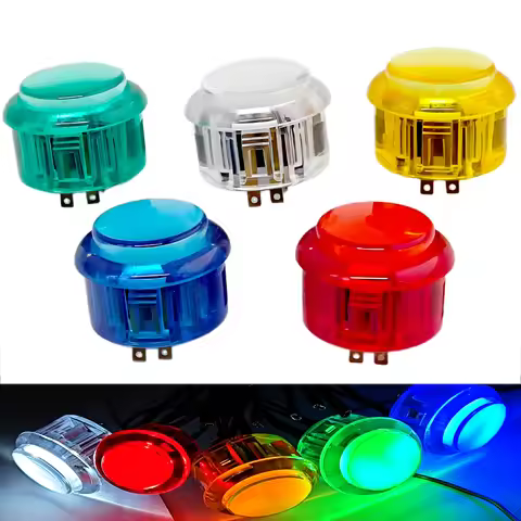 6pcs 30mm 24mm LED Copy Sanwa Obsc Arcade Push Button Sanwa Button Switch 5V Illuminated for DIY Arc