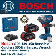 Bosch GDS 18V-350 GDS18V-350 350Nm Brushless Cordless Impact Wrench Solo Machine Battery Power Tools