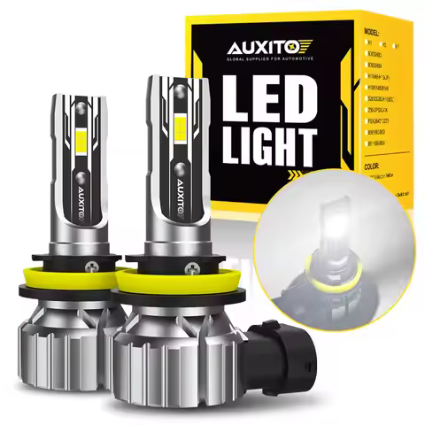 AUXITO 2Pcs H11 LED Headlight Bulb H8 H9 9005 HB3 9006 HB4 Mini Size Car Lamps 16000LM for Audi Ford