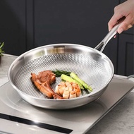 304 Stainless Steel wok Frying Fried Steak Pot oated Kitchen Cooke For Stove Induction Cooker 28/30c