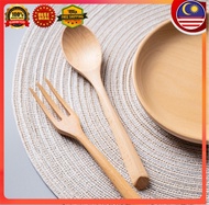 ⚡FAST SHIPPING⚡Eco Friendly Japanese Wooden Spoon &amp; Fork Set Mukbang Spoon Fork Sudu Kayu Mukbang Sudu Garfu Kayu