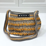 Marni market goes around 黃橘 編織 毛線 編織包 斜背包 肩背包 側背包