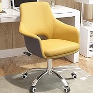 Home Office Desk Leather Gaming, with Adjustable Height Arm Rest Lumbar Support,Ergonomic Racing Task Swivel Executive Computer Chair (Grey) (Color : Yellow)