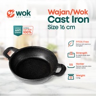 16 cm Cast Iron Frying Pan / Wok Pan / Frying Pan