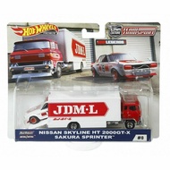 Xe mô hình Hot Wheels Team Transport Nissan Skyline HT 200GT-X & Sakura Sprinter Premium