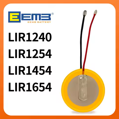EEMB Button Battery With 2 Wires LIR1240 LIR1254 LIR1454 LIR1654 3.7V/3.6V Rechargeable Coin Cell fo