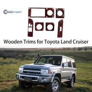 .6PCS Interior Dashboard Wooden Trims for   70 71 75 LC76 LC79 Hj75 Hzj75 Hzj79 Hdj79 1984-2006