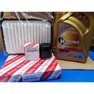 TOYOTA RUSH 1.5 (FIRST MODEL)OIL FILTER + AIR FILTER + KOYOMA 15W40 MINERAL ENGINE OIL