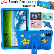 3D Cartoon Cute Soft Silicone Case Fit For Tab SPARK Pro 10.1" inches Shockproof Protective Case Stand Cover For MXS TECNO 10 SPARK 8+ Android 12 Samsung Tablet