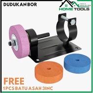 Dudukan bor tangan jadi gerinda stand holder bor portable FREE Batu Asah Gerinda 3 Inch Poles Mini G