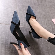 AE2 Single shoe women's new Korean version versatile thin heel medium heel high heels fashion color 