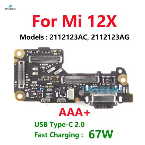AAA+ For Xiaomi Mi 12X Dock Connector USB Charger Port Flex Cable Board Type C Microphone Board Fast