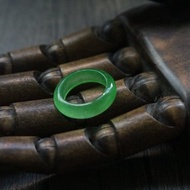 滿綠石英岩玉素圈戒指多種尺寸支持客製