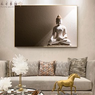 White Buddha Canvas Painting Print Modern Wall Art Buddhist Picture Living Room Decor Canvas Paintin