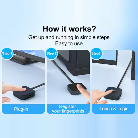 USB Fingerprint Reader & USB Hub For Windows Hello Fingerprint Reader Portable USB Fingerprint Logge
