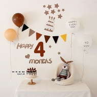 Mori Series Baby Double Full Month 4 Months 120 Days Decoration Balloon Half Year Old 6 Months Open 