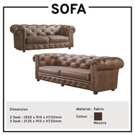 2+3 Seater Chesterfield Fabric Sofa Brown Colour Sofa Living Room Sofa Cushion Sofa