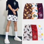 【Ready stock】EE外穿运动短裤男潮牌五角星印花宽松网眼透气休闲美式五分篮球裤EE men's trendy sports shorts with a five pointed star p