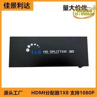 【優選】HDMI分配器一進八出hdmi1×8分屏器1080 4Kx2K,3DHDMI轉換器
