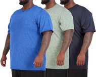 Real Essentials 3 Pack: Men’s Big & Tall Tech Stretch Long-Sleeve & Short-Sleeve Dry-Fit T-Shirt (3X