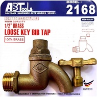 1/ 2 INCH BRASS WATER TAP C/W REOVAL TAP HANDLE - WATER HEAD WITH ASING KEY, WOOSE KEY BIB TAP