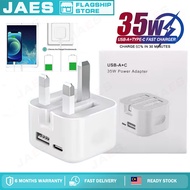 35W Fast Charger【USB A + TYPE C】PD 20W USB C Power Adapter QC 3.0 Power Charger Wall Adapter Phone C