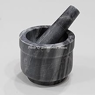 Stones And Homes Indian Grey Mortar and Pestle Set Large Bowl Marble Medicine Pills Stone Grinder for Kitchen and Home 4 Inch Polished Decorative Round Medicine Pills Stone Grinder - (10 x 8 cm)